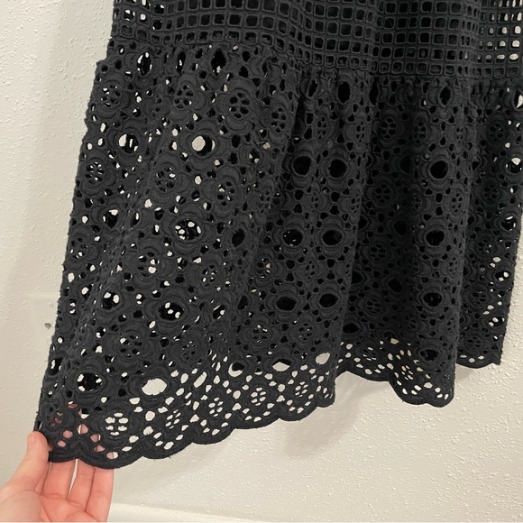 All Saints Janey Eyelet Lace Embroidered Slip Black Midi Dress - size 4 - Picture 5 of 15